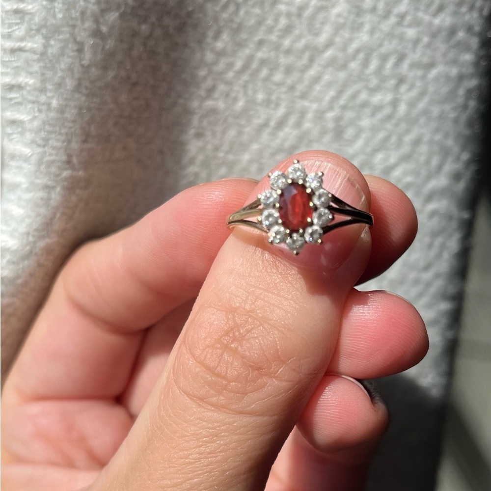 Vintage Garnet and Topaz Ring